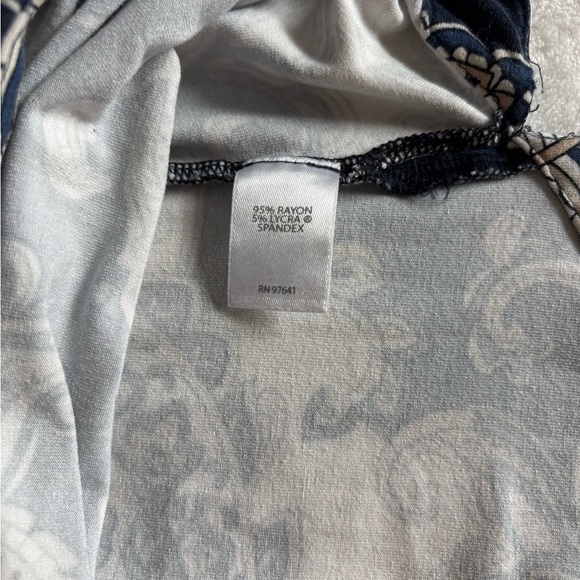 J. Jill Navy & Cream Paisley Sleeveless Maxi Dress Side Slits Size M - Picture 7 of 9